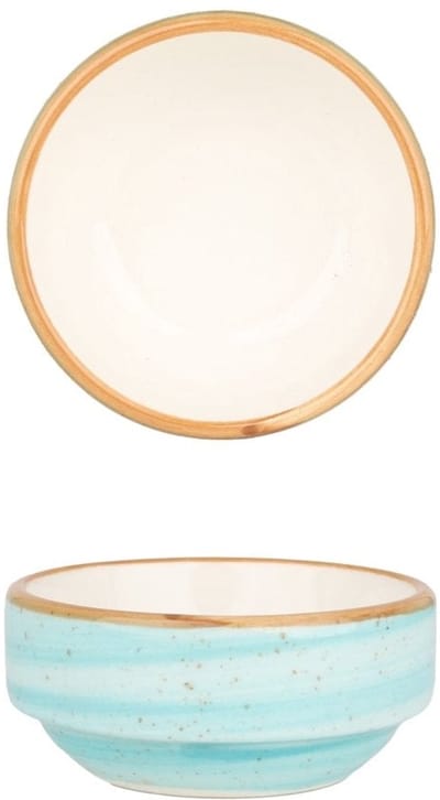 Bonna Serveerschaal - Aqua - Porselein - 6 cm (30cc) - set van 2