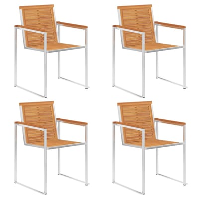 vidaXL - Tuinstoelen - 4 - st - met - kussens - massief - acaciahout