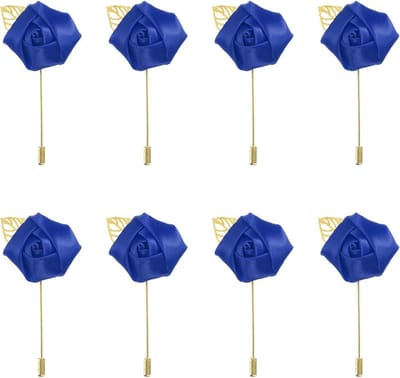 Cosensi - Decoratieve Broche voor Bruidegom - Rozenmotief - Donkerblauw - Geschikt voor Huwelijksceremonies, Jubilea en Formele Diners
