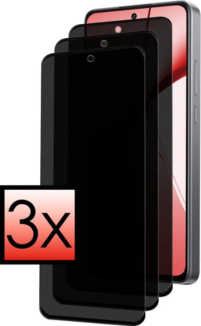 Screenprotector - 3 Stuks - Geschikt voor OnePlus Nord CE4 - Privacy Filter - Beschermglas - Gehard Glas - Tempered Glass - Screen Protector - Anti Spy - Full Display Cover