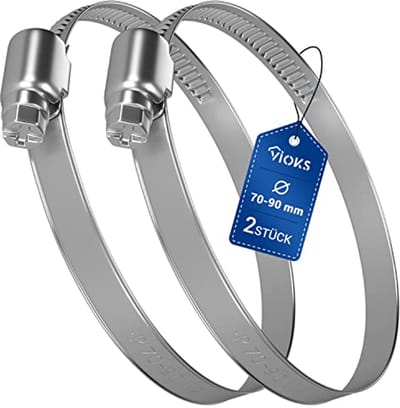 Slangklemmen Set van 2 - Voor 70-90 mm Diameter - Roestvrij Staal