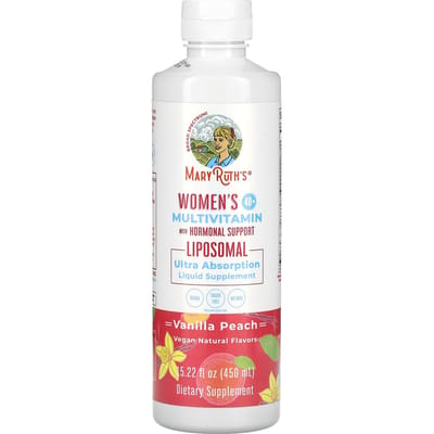 MaryRuth's, Multivitamine voor Vrouwen Boven de 40, Multivitamine met Hormonen, Vanille Perzik, 15,22 fl oz (450ml)