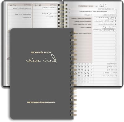 A5 Dagboek in Grijs met Letterpatroon - Perfect voor Notities, Plannen en Organiseren