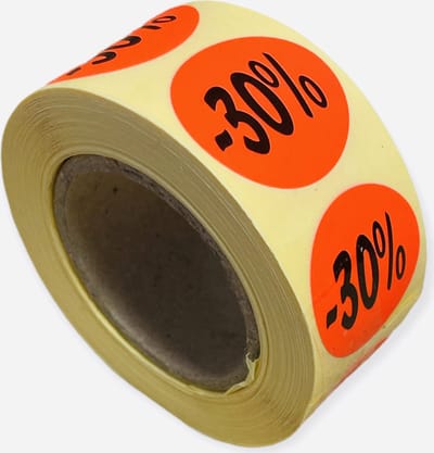 Etiketten Rond 27 mm Fluor Rood 30%