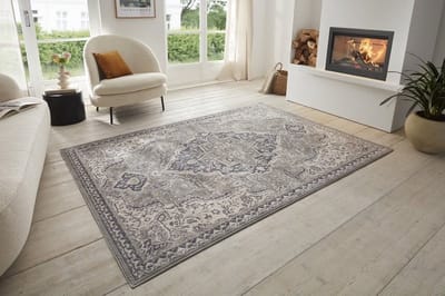 Flycarpets Terrain Designer Laagpolig vloerkleed - Orken - Grijs / Crème - 240x340 cm