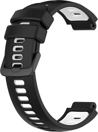 Siliconen bandje - geschikt voor Garmin Forerunner 220 / 230 / 235 / 620 / 630 / 735XT / Approach S20 / S5 / S6 - zwart-wit