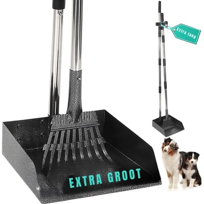 Nexvo® Hondenpoepschep - Honden - Hondenpoepzakjes - Zwart - 17cm x 18cm x 96cm