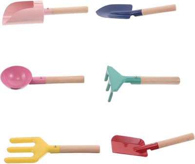 Peuterschep Buitenspeelgoed - Kinderschep Tuingereedschap - Graven en Spelen - Stevig Hout en IJzer - 21cm Lengte - Diverse Kleuren