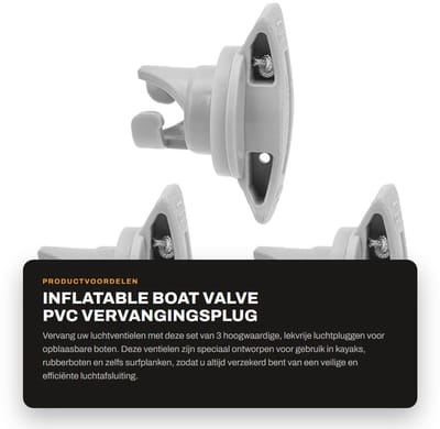 Dailygoods- Bootventiel Professioneel - 3 Stuks - PVC - Lekvrij - Geschikt voor Kayak/Rubberboot - Lichtgewicht/Opvouwbaar - Duurzaam Materiaal - Luchtventiel