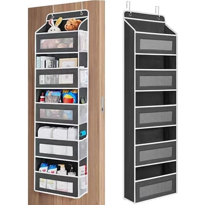 Over de deur organizer opbergruimte 5 planken hangende deur organizer met 5 grote capaciteit zakken voor slaapkamer badkamer 1st zwart