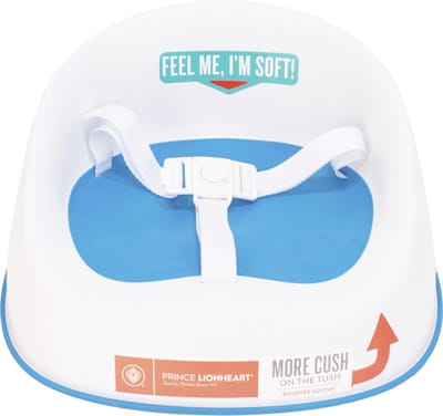 Prince Lionheart Stoelverhoger Squish Seat | 18m - 5jr (60lbs) | Lichtgewicht | 3-Puntsgordel | Stevig onderstel | Springveilige zitting | Slipvast - Blauw