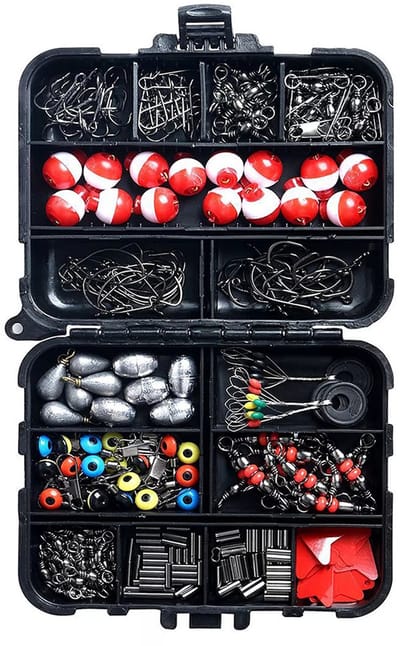 Homtas Vissets-Vissen Accessoires Kit-Fishing Terminal Tackleset 264 Delig-Vis Accessoires-Kunstaas-Viskoffer-Tackle Box-Swivel-Wartels