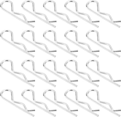 30 stuks 2,5 mm x 50 mm 304 roestvrij staal R-vormige veerpennen, R-clips, veerpenbevestiging voor huishoudelijke apparaten, sportuitrusting, auto-mechanismen reparatie (zilver)