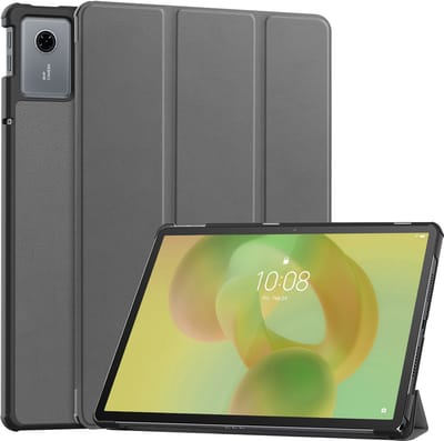 Hoes - Geschikt voor Lenovo Idea Tab - Dun & Stevig - Trifold Bookcase - Hard Cover - Hardcover Book Case - Tablet Hoesje - Grijs