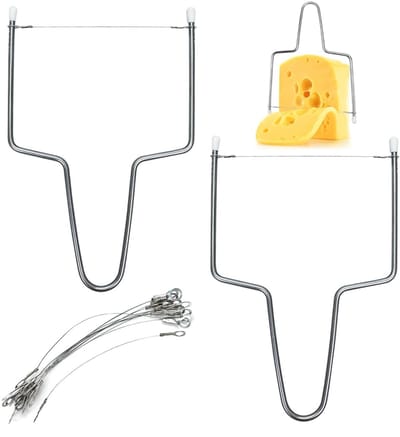 Dailygoods- Kaassnijder voor harde/halfharde kaas - 14 draden - Kaassnijder met draad - Kaassnijder met mes - Scherpe snijkanten - Duurzaam ontwerp - Kaasrasp