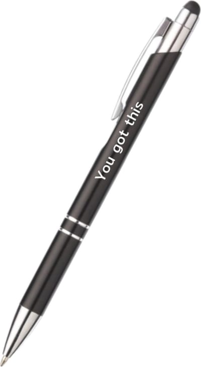 Akyol - you got this pen - zwart - gegraveerd - Motivatie pennen - collega - pen met tekst - leuke pennen - grappige pennen - werkpennen - stagiaire cadeau - cadeau - bedankje - afscheidscadeau collega - welkomst cadeau - met soft touch