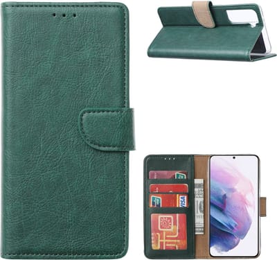 Cityhoesje - Bookcase – Geschikt voor – Samsung S24 FE – Groen