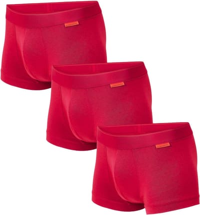 Undiemeister Korte Boxershort Heren - Trunks - Bright Sunrise (Rood) - 3-Pack - Tencel - Zijdezacht - Ademend - Anti-Bacterieel & Naadloos Ondergoed - Premium Onderbroeken Heren - Maat S