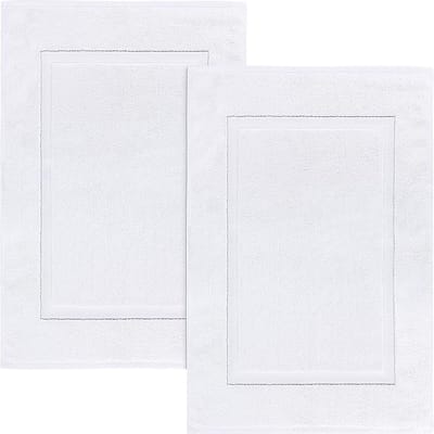Towels - Badmatten van katoen, [geen badkamertapijt], 53 x 86 cm, 100% ringgesponnen katoen, zeer absorberend en machinewasbaar, voor douche en badkamer (2 stuks) (Wit)