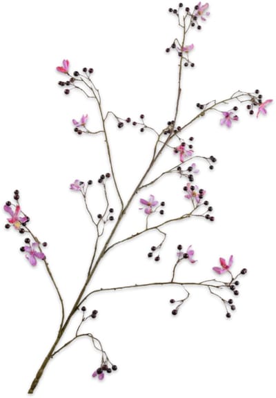 Silk-ka Kunstbloem-Zijde Bloemen Bloesem tak Paars-Roze125 cm