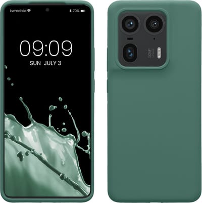 kwmobile telefoonhoesje geschikt voor Motorola Edge 50 Ultra - Hoesje met siliconen coating - Smartphone case in dennengroen