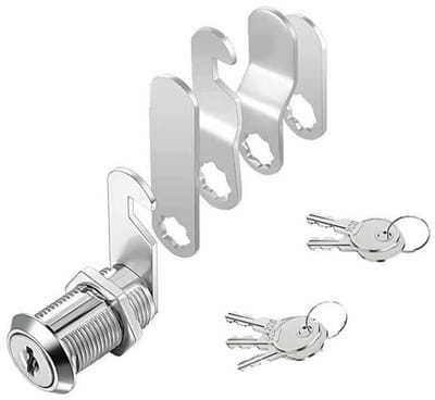 1 stuk - Lockersloten - Ladesloten - Kluissloten - Kastsloten - Brievenbusbeveiligingsslot met meubelslot - 5 sleutels voor lade - kastnokkenslot - geleverd met 5 verschillende sluitplaten - voor meubels, kasten, brievenbussen, laden, kantoren