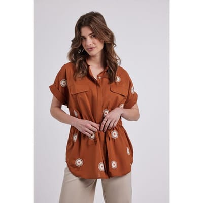 DIDI Dames Blouse Vibe Caramel cafe maat 34
