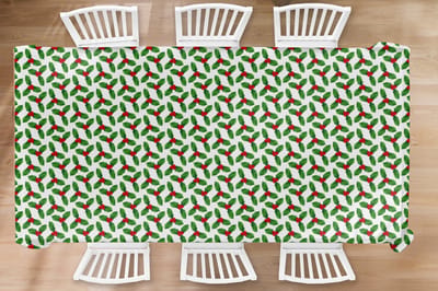 Kerst Tafelkleed - Kerstmis Decoratie - Tafellaken - Patronen - Kerstmis - Maretak - 300x150 cm - Kerstmis Versiering - Tafeldecoratie Kerstmis - Kerstdecoratie tafel - Tafelversiering