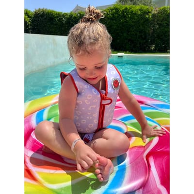 Swim Essentials zwemvest lila leopard 3-6 jaar