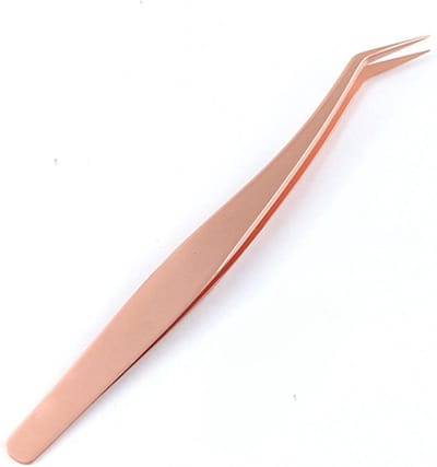 Precisie Pincet - Haar Pincet - Gezichtsverzorging - Scherpe Schuine Tips - Medium Formaat - Roségoud