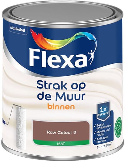 Flexa - Strak Op De Muur Binnen Mat - Raw Colour 8 - Mengverf - 1 L