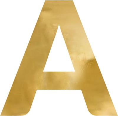 Partydeco - Spiegel Letter A Goud - 61 x 60 cm