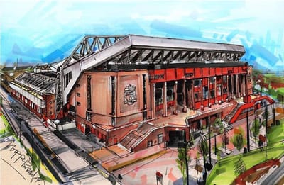 Anfield - Liverpool - Stadion - Canvas - 100 x 70 cm