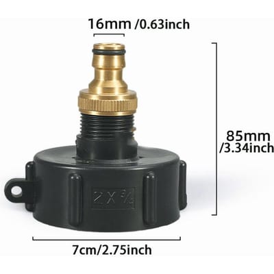 1 stuks IBC Tota Vat Kraan - Duurzaam Plastic, Tuinslang Adapter voor Besproeiing & Gazononderhoud