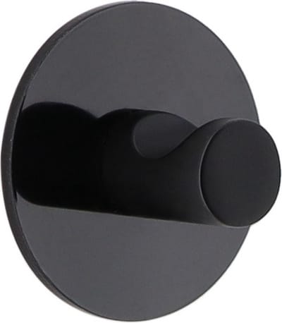 Tendance Plakhaakje rond - 1x stuks - Diameter 4 cm - Zelfklevende ophang haakjes - zink - zwart - keuken/badkamer haken