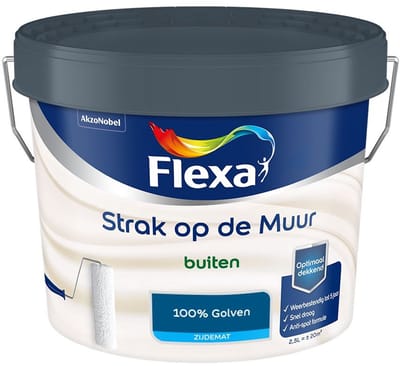 Flexa - Strak Op De Muur Buiten Zijdemat - 100% Golven - Mengverf - 2,5 L