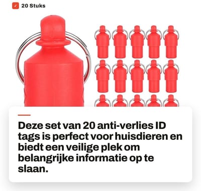 Dailygoods- Pet ID Tag Waterdichte Buis - 20 Stuks - Anti-Verloren Label - Kraag Hanger - Naamplaat voor Huisdieren - Gemakkelijk te Bevestigen - Huisdierlabel