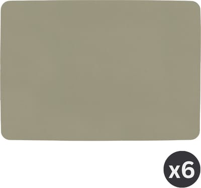 ZICZAC - Placemat TOGO - SET/6 - Dubbelzijdig - Kunstleer - 33x45 cm, taupe