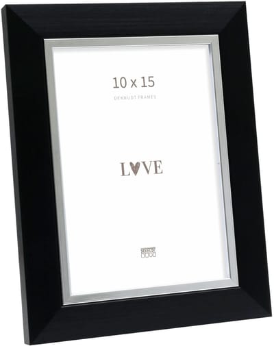 Deknudt Frames fotolijst S45VH2 - zwart met zilverbies - foto 10x15 cm