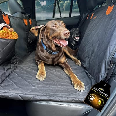 Hondenautostoelhoes - Hondenhangmat Auto - Veilig Reizen Hond - Overbrugt Bank Opening - Universele Pasvorm - Zwart