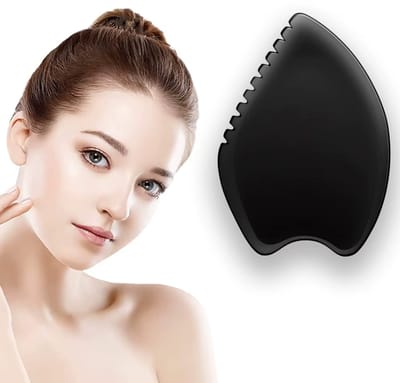 Actie4you® - Gua Sha steen - Massage - Zwarte Kwarts - Gua Sha schrapers met geribbelde zijkant - 100% natuurlijke zwarte kwarts steen