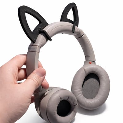 Snap-On Kattenoren Geschikt voor Sony WH-1000XM4 – Afneembare Headset Decoratie – Cosplay Accessoire – Zwart