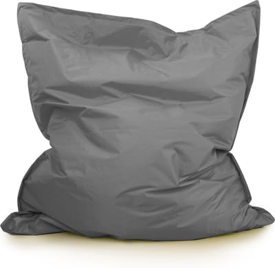 Drop & Sit zitzak XL - Nylon - Zitzakfauteuil - Woonkamerzitzak - Grijs - 130 x 150 cm - binnen en buiten