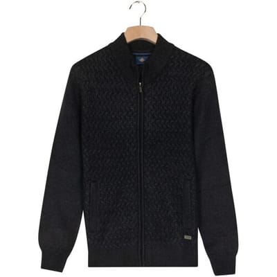 Baileys Vest Wave Cable Knit Fullzip Single Knit Navy / male