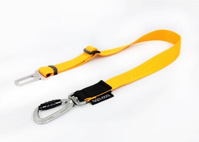 Boondog Autoriem Hond - Car Safety Leash - Verstelbaar - Veilig Vastzetten in Auto - Karabijnhaak - Geschikt voor Harnas - Yellow