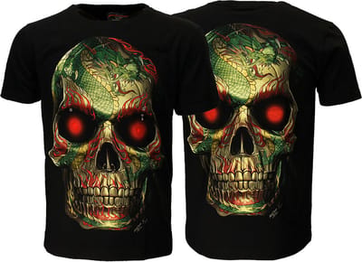 Totenkopf with Septum Dragon Tattoo T-Shirt - Origineel Design - M