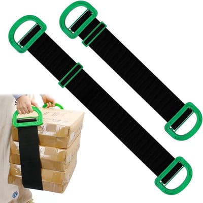 Draagbanden Set - Verhuisbanden - Meubels Dragen - Verstelbaar 100kg - 148 cm Lengte - Zwart Groen