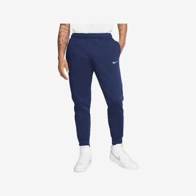 Nike Club Fleece Tapered Pants - Trainingsbroek - Maat S - Midnight Navy/White / Blauw Wit - Club Fleece - Training - Heren Trainingsbroek voor Mannen