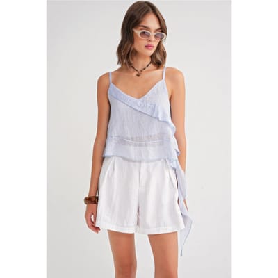Rimpelige Textuur V-Hals Crop Top