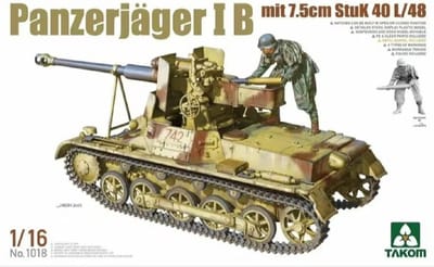 Takom Modelbouwpakket Militaire voertuigen - 1018 Panzerjäger I B mit 7,5cm StuK 40 L48 Plastic - 1:16 - Modelbouw